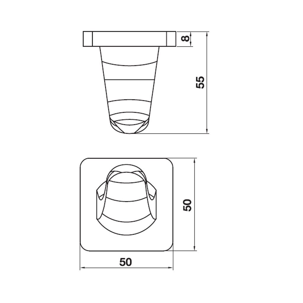 MÓC TREO 50X50X55MM MÀU ĐEN MỜ