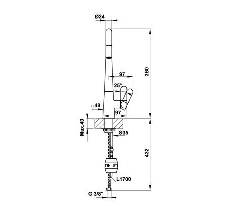 Vòi bếp Häfele Hydros HT20-CH1P241